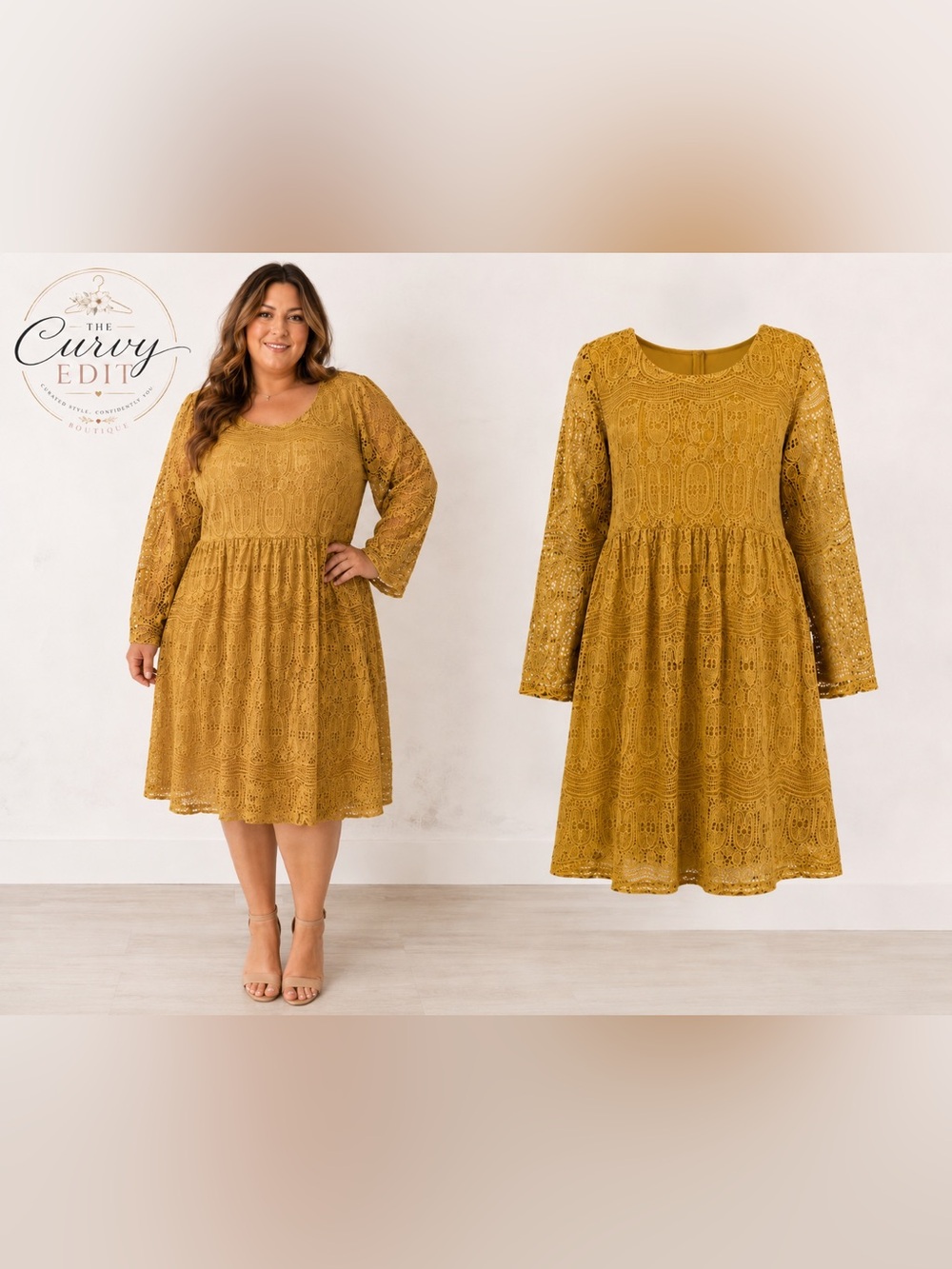 Ashley Lemieux Goldenrod Crochet Lace Dress | XXL | Boho Cottagecore